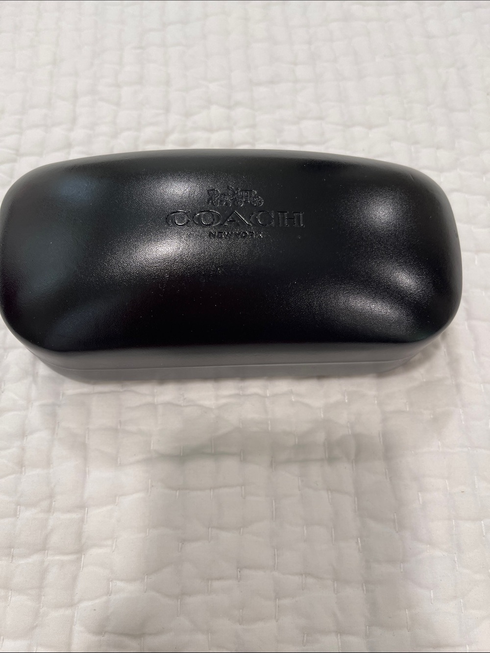 COACH Black Hard Shell Eyewear Case with Embossed Logo